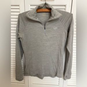 Icebreaker Womens Grey 1/4 zip l/s top EUC